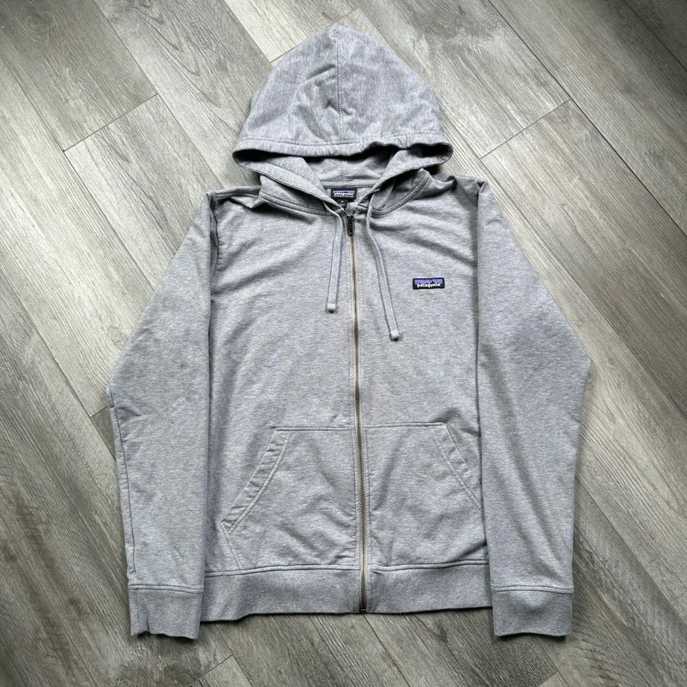 Patagonia Mens Full Zip Hoodie Size XL Gray Organic Cotton
